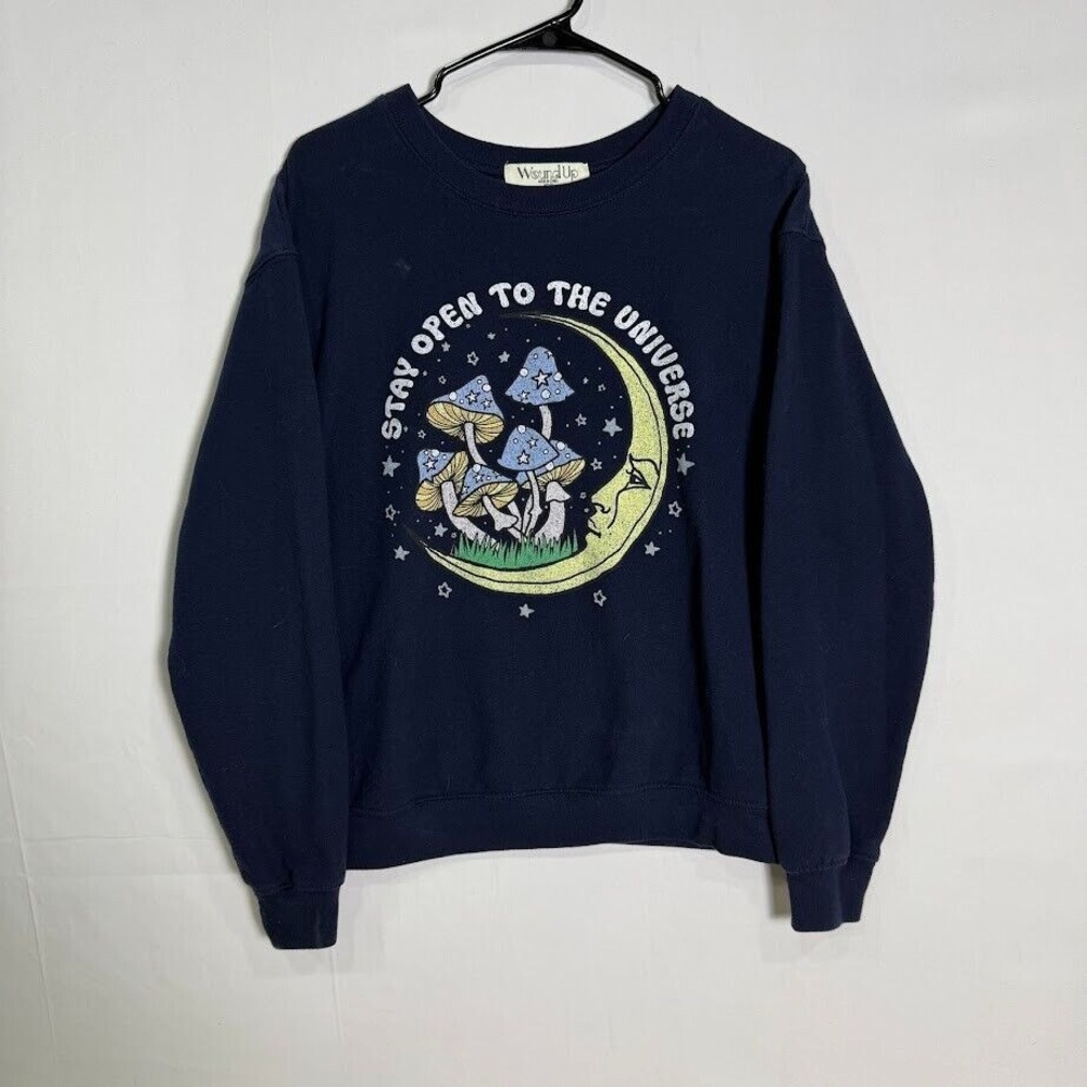 Wound Up Stay Open to the Universe Sweatshirt Navy Blue Size‎ M (7-9)